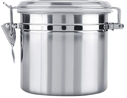 Tnfeeon Luftdichte Kaffeekanister, Edelstahlbehälter Lagerung für die Küche Lagerung Tee Zucker Kaffeebohne(1100ml)