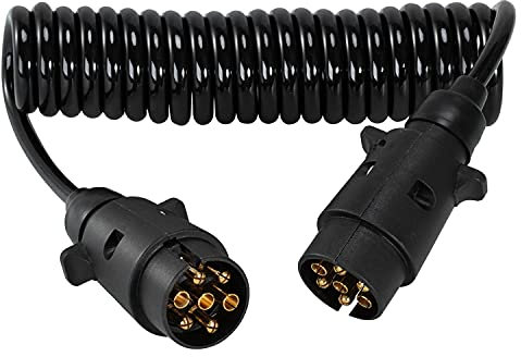 Voila 3M 7Pin Trailer Extension Cable with Trailer Adapter Plug Socket Connector,7 Core Towing Caravan Trailer Truck RV Electrical Wiring Cable Connector for Towing Caravan Truck(Male to Male)