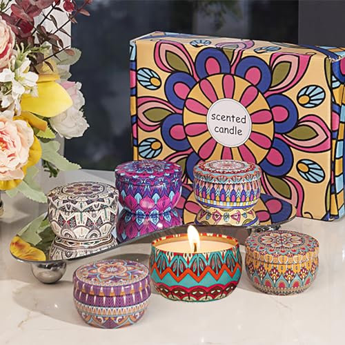 kerzen set geschenk 6 Stück, Aromatherapie Kerzen für Zuhause, Geburtstag Muttertag Valentinstag Weihnachten Geschenke für Mama Freundin, die Gesamtbrenndauer beträgt 114 Stunden