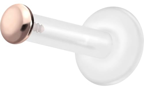 PIERCINGLINE PTFE Labret mit Innengewinde TITAN AUFSATZ SCHRAUBDISC FLACH Piercing Lippe Nase Ohr Helix Tragus Medusa Farb & Größenauswahl