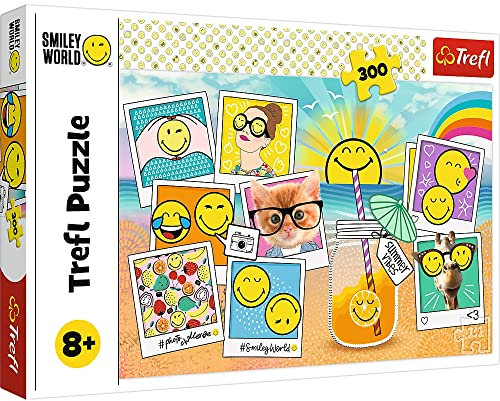 Trefl - Smiley World, Smiley im Urlaub - Puzzle 300 Teile - Lächeln, Emotionen, Sonne, Bunte Puzzles, kreative Unterhaltung, Spaß für Kinder ab 8 Jahren