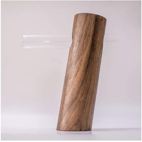 PIPONS Headphone Stand Solid Wood Headphone Stand Headphone Holder Creative Earphone Rack Gaming Headset Storage Shelf Headset Stand Suitable for Desktop (Color : B-walnut+glass)