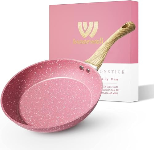 Innerwell Antihaft Bratpfanne 28 cm, Gesunde Granit Pan, Rosa | Pfanne Induktion mit Keramik Antihaftbeschichtung in Profiqualität, Kleine Omelette Pfanne, PFOA-frei, Spülmaschinenfest