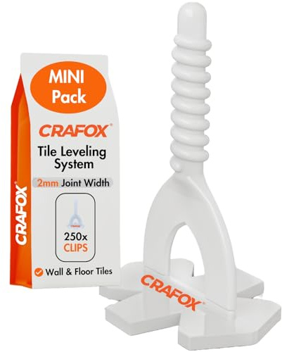 CRAFOX® Kakel Nivelleringssystem Tillbehör | 250x Gängstavar 2mm Fogbredd | Proffsverktyg för plattsättare | Läggningshjälp Dragstavar | Perfekt kakelsättning utan fogkryss