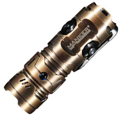 Manker Timeback III Rechargeable Pocket EDC Flashlight, Multiple Ways to Play, 4pcs LED Source 2500 Lumen, Power by 18350 Battery(Brass, Neutral White 4000K / No Battery)