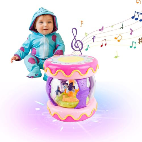 Musikalische Spielzeuge für Babies, Baby Licht Projektor Einhorn Karussell Baby Musikspielzeug Frühes Lernen mit Licht und Musik Spielzeug ab 1 Jahr für Kinder Kleinkind Krabbeln Lernen