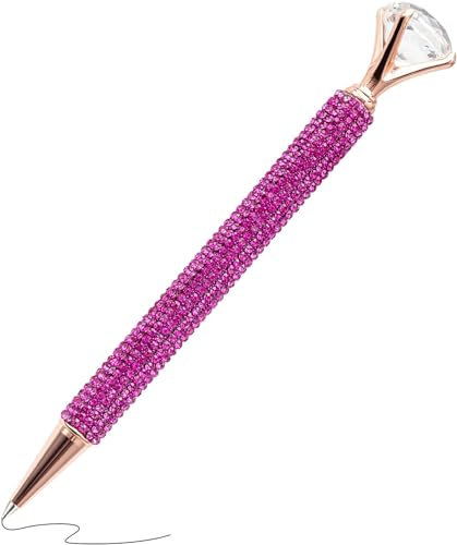 Stylo à bille en cristal rose pailleté pour le travail, un anniversaire, un mariage, un cadeau pour femme, stylo à bille noir et recharges