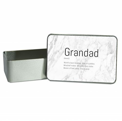 allaboutthebump Grandad's Printed Marble Design Metal Tin [Father's Day Gift, Birthday Present, Christmas Xmas Gift, Love Grandad Love Dad]