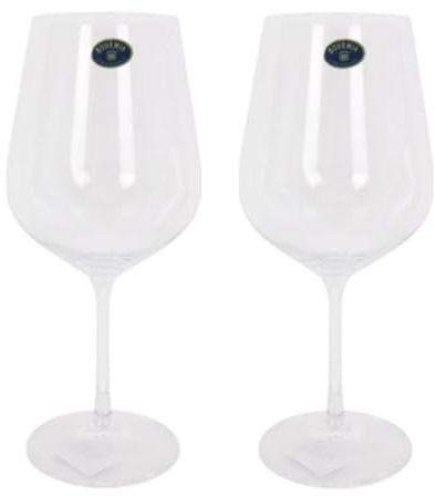 CALLE DEL REGALO Copas de vino de cristal de Bohemia/Copas de cristal de Bohemia / 450 ml. / 2 copas de vino (2) / Regalos originales