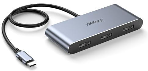 USB-C-Hub mit 3X DisplayPort 1.4, Dreifach-Monitor 4K@60Hz, USBC-auf-DisplayPort-Splitter, MST-Hub nur für Windows, kompatibel mit Thunderbolt 4, USB4