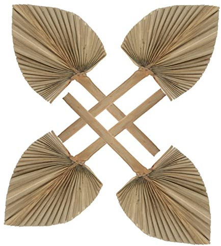 Hojas de Palma Secas Decorativas 4 Piezas, Estilo Rústico