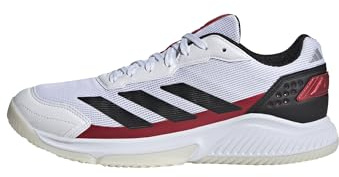 adidas Herren Courtquick Mens Padel Shoes, Cloud White/Core Black/Lucid Red, 43 1/3 EU