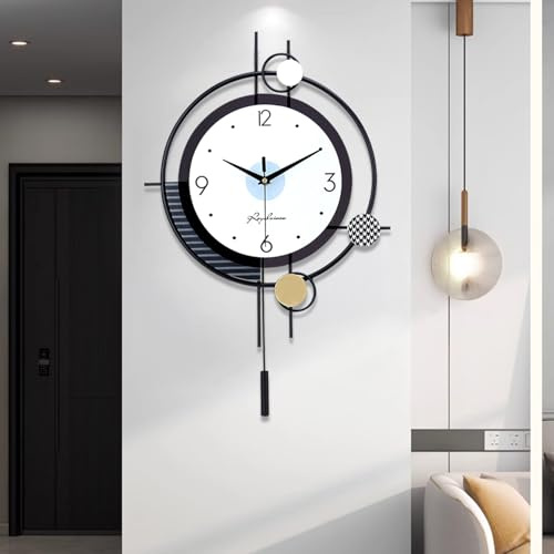 SIN&MI Large Metal Creative Wall Clocks Decor Modern Silent Big Wall Clock Non Ticking Battery Operated Quartz Clock for Living Room Kitchen Bedroom Decorative Bathroom Outdoor Indoor 15 * 23 Inch