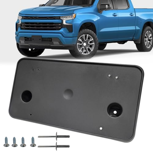 KYYET Front Bumper License Plate Frame Bracket Holder Fits for Chevrolet Silverado 1500 2023 2024 2025 Replacement 86772168 GM1068250