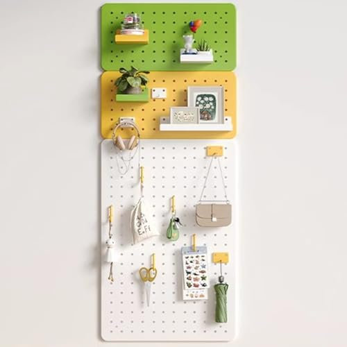 SCBTGKLN Pegboard, Panneau Perforé Bureau, Panneau Mural Outils, Rangement Mural Bureau, Organisateur Mural, for Établi, Maison, Bureau, Kit de Tableau Organisateur de Panneau Perforé(3)