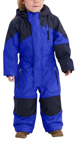 Combinaison de Ski Enfant à Capuche Chaud Garçon Combinaisons de Neige Imperméables et Coupe-Vent Vêtements de Ski pour Garçon Tenue de Ski Imperméable à la Neige Vetement Ski pour 1-14 ans