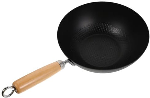 HOLIDYOYO Small Iron Pot Traditional Wok Pan for Household Kitchenware for Stove Cooking Mini Frying Pan for One-person Meals