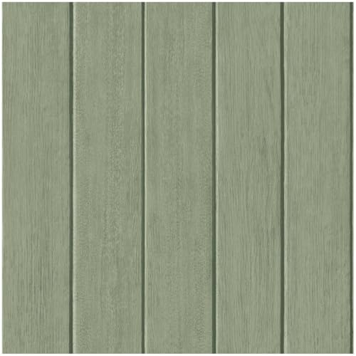 Sample Piece - Painted Wood Panel Green Wallpaper - Contemporary Versatile Sophisticated - 10.05m x 53cm Roll - Washable Peelable Paste The Paper - Bedroom Living Room