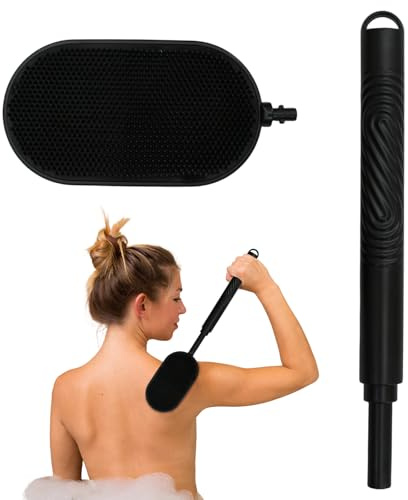 Spazzola Schiena Doccia in Silicone con Manico Regolabile Spazzola Estendibile per Lavare la Schiena e Scrub Corpo Spugna LavaSchiena Esfoliante per Doccia Accessorio Bagno per Dry Brushing e Pulizia