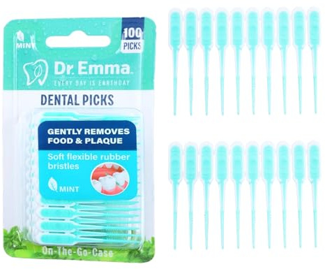 100 Stück Weiche Silikon Interdentalbürsten, Ergonomische Zahnzwischenraum-Reinigung, Dual-Use Zahnstocher und Rücklaschbürste, Effektive Mundhygiene, Zahnfleischschutz
