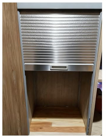 GOCHUSX Rollladentüren Für Schränke, Falttüren Mit Griff, Flexibler Dekorativer Rollladen, Rollladen-Küchenschrank-Set Für Waschküche, Büro, Zuhause, Wohnmobil(40x61cm(15.7x24in))