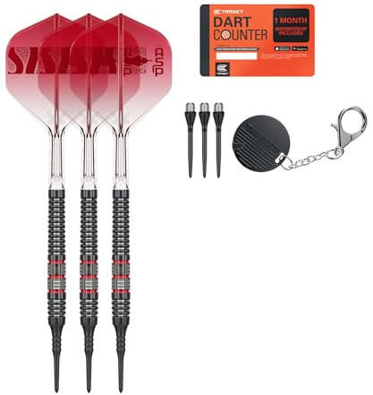Target Darts Nathan Aspinall 95K Soft Tip 18g Dart Set 95% Wolfram K-Flex Nr.2 Flights & Shafts - Schwarze Pixel Spitzen | Dartpfeile mit Kunststoffspitze Player Edition