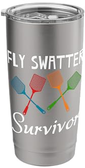 Hilarious Sarcastic Fly Swatters Mom, Fly Swatting Dad Joke Stainless Steel Insulated Tumbler
