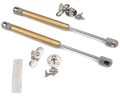 Amortiguador Capó Gas 2 Piezas Varilla Tracción Resorte Gas para Gabinete Coche Remolque Camper Van RV Camión Camper Van Capó Delantero Resorte Gas(2pcs-Gold)