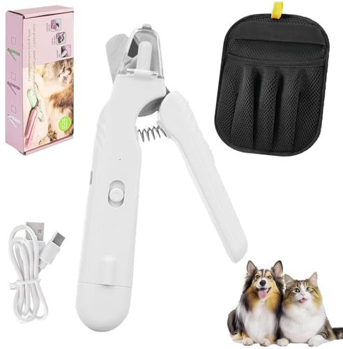 Lichtschere Pro, 2-in-1 LED-Krallenschere, Haustier Nagelknipser mit LED-Licht, Krallenschere für Katzen mit LED, Krallenschere Mit Licht für Hunde, Katze Hunde Nagelschere, vermeidet Überschneiden
