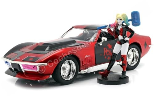 Jada 1:24 1969 Corvette con Figura de Harley Quinn