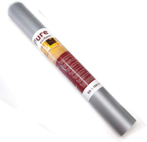 DecoMeister Protector de Cajones Gris Plateado Alfombrilla Antideslizante Para Cocina Nevera Forro Lavable Para Muebles Encimeras Estera Impermeable Para Armarios Mesas Estantería En Rollo 50 x 150 cm