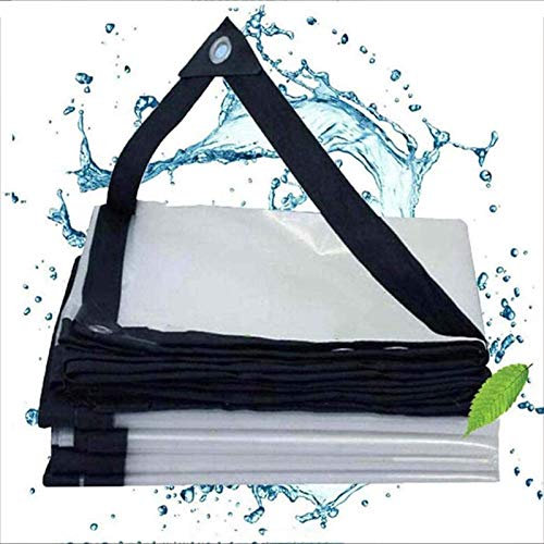 XBSLJ Planen 10ftx26ft Clear Tarps Waterproofm, Tarp Cover Heavy Duty Waterproof, Plane Canvas Zelt, Rainproof Sunscreen Shelter Shade Cloth, Transparente Plane mit Ösen