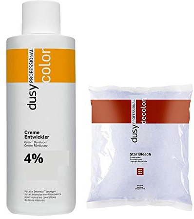 Dusy Star Bleach Blondierpulver 500g im Beutel + Dusy Professional Creme Oxyd 1000ml 4%