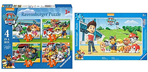 Ravensburger 06936 Paw Patrol 4 Puzzle 12/16/20/24 Teile a box-12/16/20/24, Einheitsgröße [Exklusiv bei Amazon] & Kinderpuzzle 06124 - Paw Patrol - Rahmenpuzzle