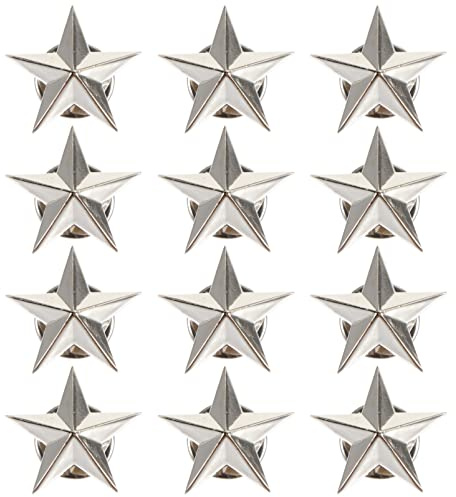 Sternkragen Revers Pin 12 Stücke Stern Brosche Metall Stern Abzeichen Anstecknadel Veterans Day Anstecker Badge Pins für Damen Herren Kleidung Anzug Hut Kostüm Dekoration S Sternhut- Pins