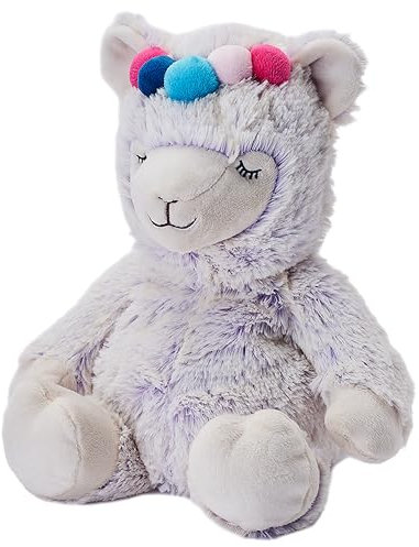 Warmies Plüsch Marshmallow Lama Mikrowellen-Wärmekissen mit französischem Lavendelduft, heißes oder kaltes Plüschtier zur Entspannung und warmen Linderung