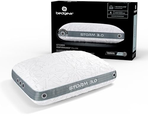 Bedgear Storm Performance Pillow – Größe 3.0 – Kühlendes Bettkissen für Heißschläfer – Mittelfestes Kissen für alle Schlafpositionen, hypoallergen, waschbar & abnehmbarer Bezug