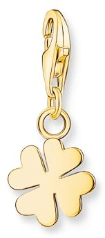 THOMAS SABO Charm-Anhänger Kleeblatt vergoldet 750 Gelbgold Vergoldung, 925 Sterlingsilber