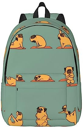 KoNsev Yoga Mops-Laptop-Rucksack, Reiserucksack, Arzttasche, schwarz, Rucksack, stilvoll, leicht und funktional, Schwarz , M