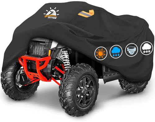 Zettum Quad Abdeckplane ATV Abdeckung - 256 cm ATV Autoabdeckung 600D PU Heavy Duty & Wasserdicht, Outdoor Fahrzeug Abdeckplane alle Wetter groß für Polaris, Honda, Yamaha(256 L x 109 B x 119 H cm)