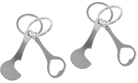 Operitacx 4pezzi Chiave Per Carrello Della Spesa Gettone Per Carrello Metallo Con Anello Portachiavi Forma e Cuore Pratico e Riutilizzabile