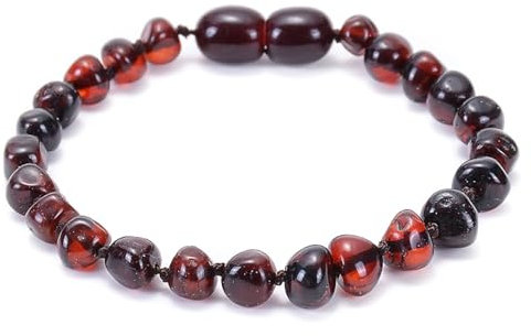 Wycian Freundschaftsbänder, Bernstein Armband Echt Perlen Kristall Schwarz Elastische Glatte Natursteinperlen 15cm 1er Naturstein für Muttertag