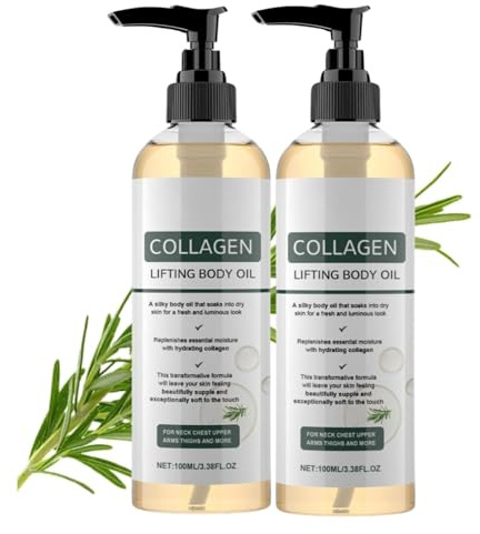 2Pcs Collagen Lifting Body Oil, Firming Body Oil, Massage Oil, Moisturizing Oils, Collagen For Skin Tightening, Skin Care Oil For Scars, Wrinkles & Stretch Marks