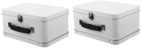 Confezione da 2 mini scatole di latta per riporre vestiti per bambole, articoli di cancelleria, valigie, scatole decorative in cartapesta, piccole scatole di latta per foto e foto, per decorazioni da