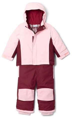 Columbia Youth Toddler Buga 3 Set, Snowsuit Ski Jacket and Pants Set, Satin Pink/Rich Wine, 2T
