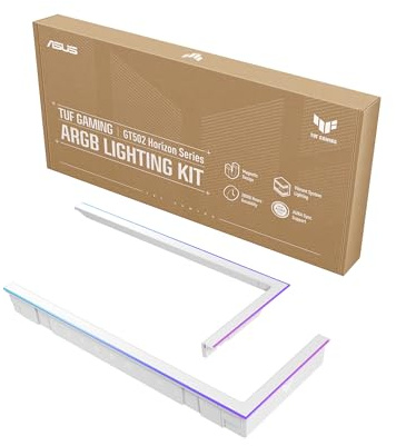 ASUS TUF Gaming ARGB Lighting Kit for GT502 Horizon Series (White) 2X Outer Edge ARGB Frame, Vibrant System Lighting, Easy Installation Magnetic Design, Aura Sync
