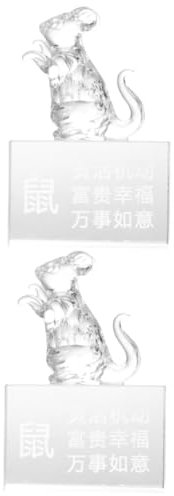 QWFVHJ Ornamente for zu Hause, Kristall-Ornamente, Geschenke, 2 Stück, Deko-Schreibtischaufsatz, kleine Tierfiguren aus Glas, Tierfiguren aus Kristall, Tierfiguren aus Glas