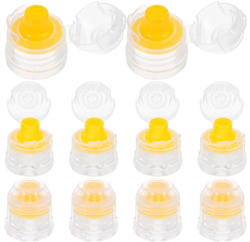 ULTECHNOVO 10Pcs 28Mm Sharp Mouth Silicone Flip Top Bottle Caps with Leak-Proof Valve for Easy Dispensing Jam Sauce Soda Beverage Bottles