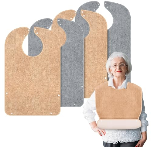 inzeyoz Lätzchen Für Erwachsene, Premium Erwachsenen Lätzchen Mit Optional KrüMelfäNger, Wasserdicht Kleiderschutz Für Senioren, Erwachsene Und Behinderte