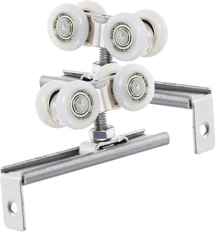 VILLCASE 2pezzi Puleggia in Metallo Per Porte Scorrevoli Rulli Per Porte Scomparsa Per Camper e Armadi Ferramenta Per Doccia e Patio in Acciaio Inossidabile